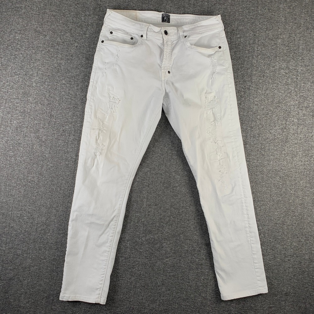 PRPS Jeans Men 33x29 White Distressed Pant Le Sabre